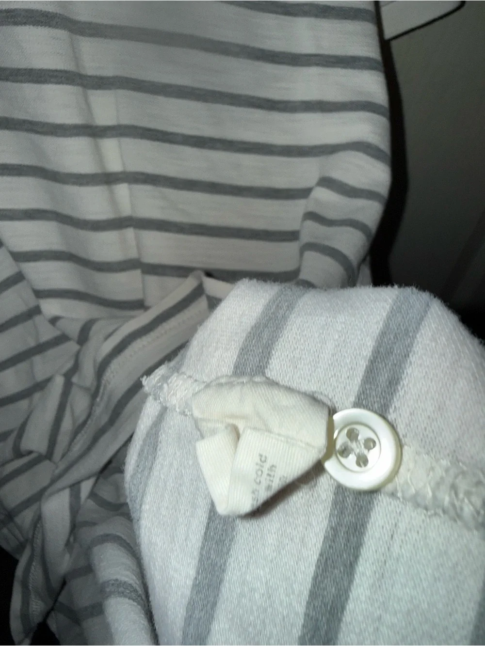 J. Crew White and Gray Striped Short-Sleeve Polo